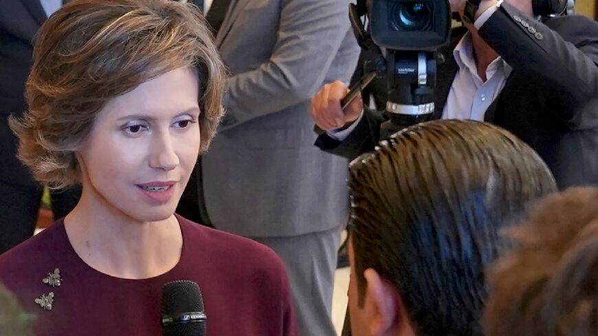 Syrian First Lady Asma al-Assad is seen carrying out her official duties in Damascus in 2018
