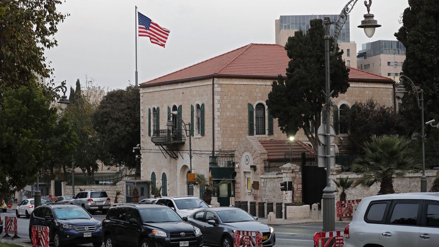 A picture taken on Oct. 18, 2018 shows the US Consulate in Jerusalem.  