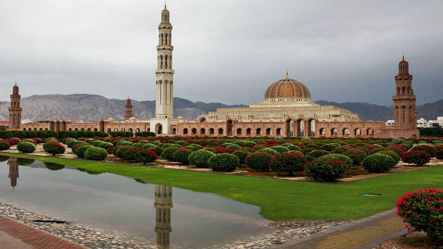 This picture shows a view of the Sultan Qaboos Grand Mosque following heavy rainfall, Muscat, Oman, Jan. 4, 2022.
