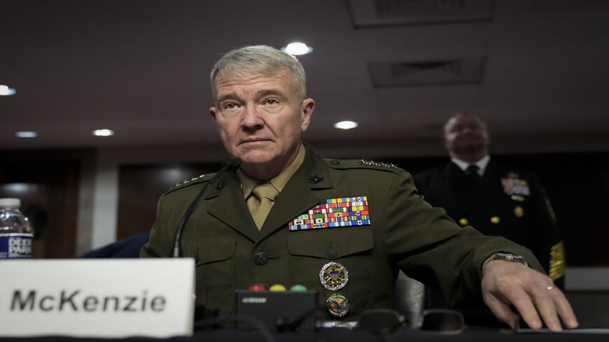Commander of US Central Command Gen. Kenneth McKenzie arrives to testify during a Senate Armed Services hearing on Capitol Hill, Washington, March 15, 2022.