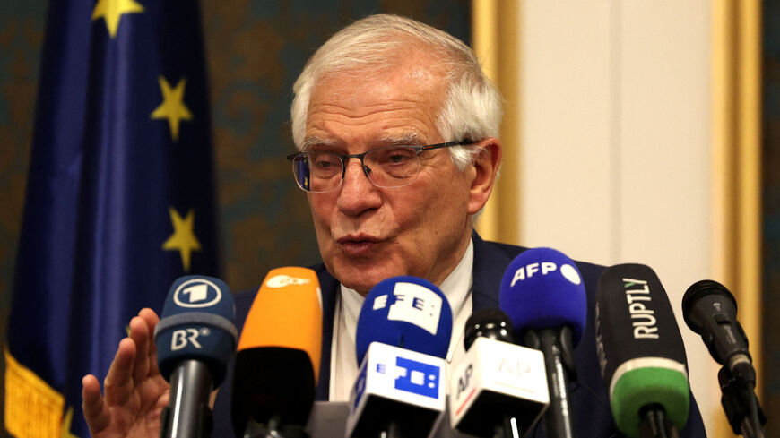 High Representative of the EU for Foreign Affairs and Security Policy Josep Borrell gives a press conference in Tehran.