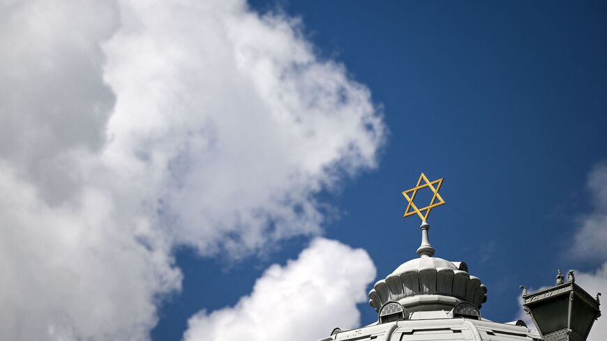 The Star of David sits atop the choral synagogue in Moscow, Russia, July 28, 2022.