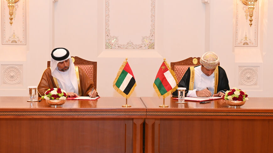 The Sultanate of Oman (R) and Sheikh Mohamed bin Zayed Al Nahyan (L).
