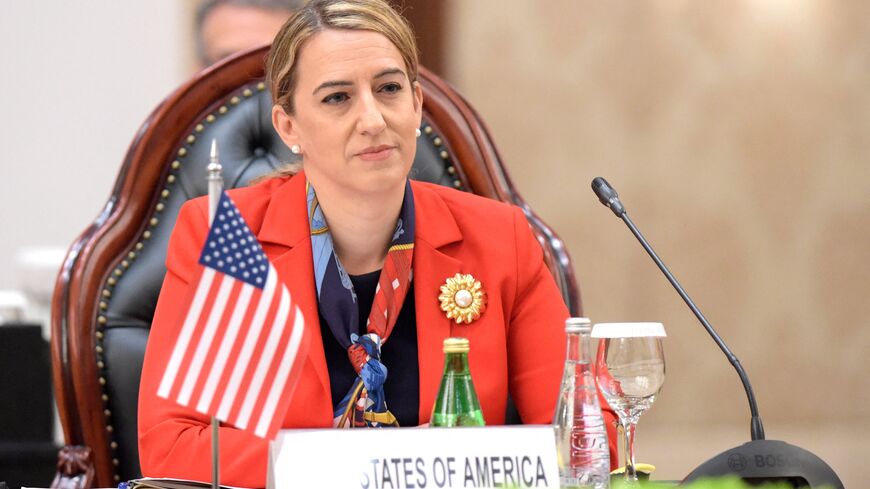 US Acting Assistant Secretary of State for Near Eastern Affairs, Yael Lempert looks on during the Negev Forum's first Steering Committee meeting in the town of in Zallaq, south of the Bahraini capital of Manama on June 27, 2022. -(Photo by MAZEN MAHDI/AFP via Getty Images)