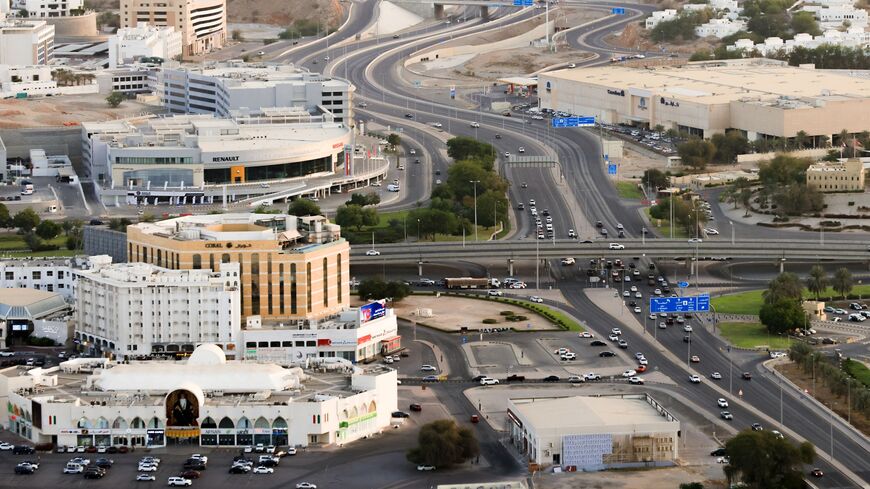An aerial view shows the Central Business District (Ruwi) in the Omani capital Muscat on April 9, 2021.