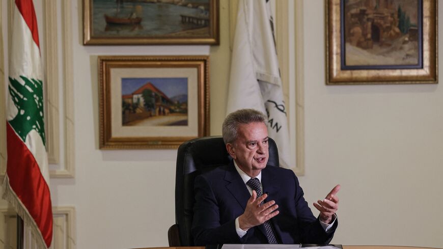 Lebanon's Central Bank governor Riad Salameh gives an interview with AFP at his office in the capital, Beirut, on Dec. 20, 2021.