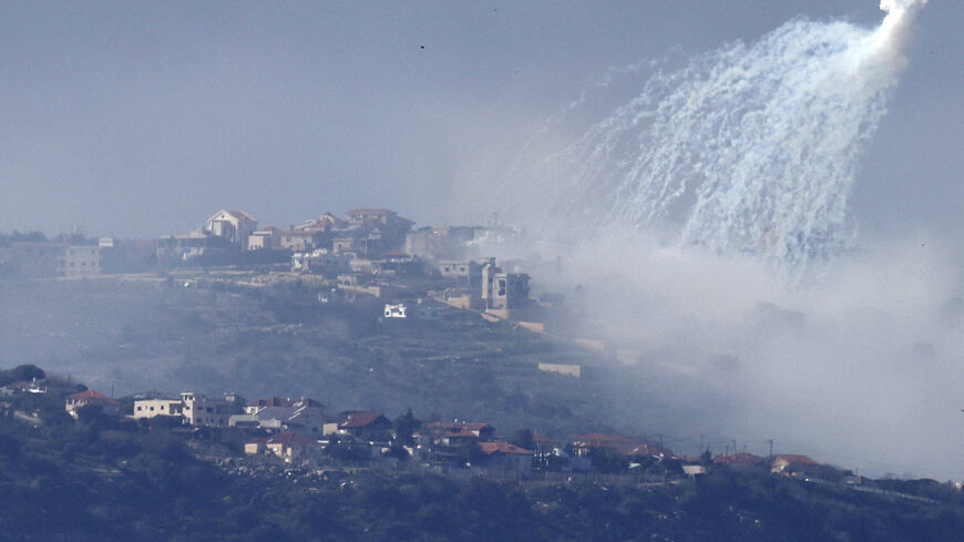 A picture taken from northern Israel, along the border with southern Lebanon on March 4, 2024, shows smoke billowing following Israeli bombardment on the Lebanese village of Markaba. (Photo by Jalaa MAREY / AFP) (Photo by JALAA MAREY/AFP via Getty Images