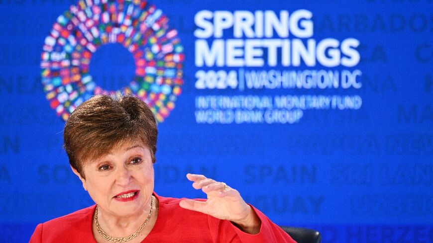 International Monetary Fund Managing Director Kristalina Georgieva speaks during  spring meetings at IMF headquarters in Washington