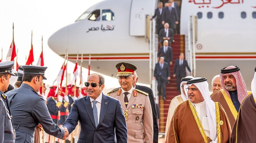 Egyptian President Abdel Fattah al-Sisi arrives in Manama ahead of the 33rd Arab League summit