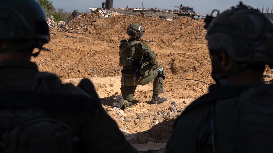 A picture released by the Israeli army on May 10, 2024 of soldiers in the southern Gaza Strip 