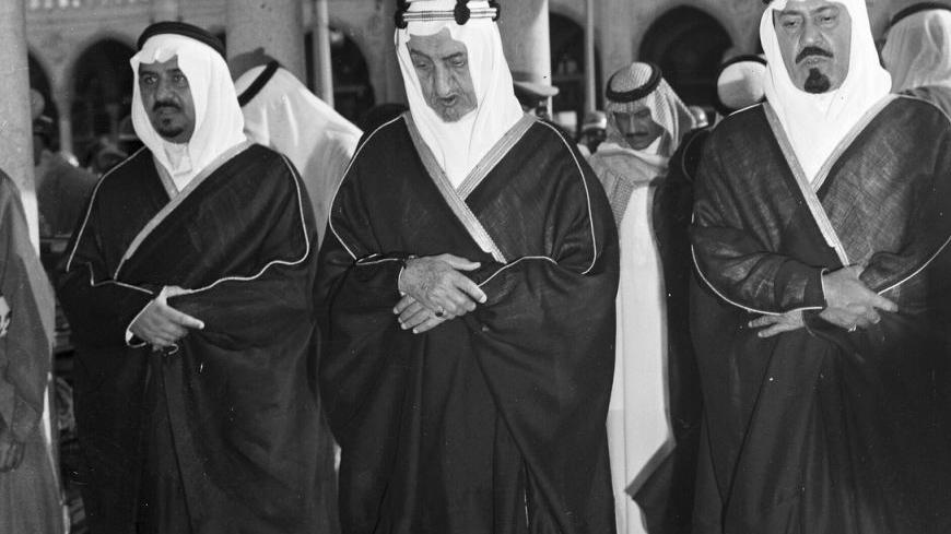 Saudi Arabian Prince Abdullah (R) prays with Saudi King Faisal (C) and Saudi Prince Sultan in Mecca in this undated handout released to Reuters November 1, 2011. King Faisal was the third King of Saudi Arabia. REUTERS/Saudi Press Agency/Handout (SAUDI ARABIA - Tags: ROYALS RELIGION) FOR EDITORIAL USE ONLY. NOT FOR SALE FOR MARKETING OR ADVERTISING CAMPAIGNS. THIS IMAGE HAS BEEN SUPPLIED BY A THIRD PARTY. IT IS DISTRIBUTED, EXACTLY AS RECEIVED BY REUTERS, AS A SERVICE TO CLIENTS
