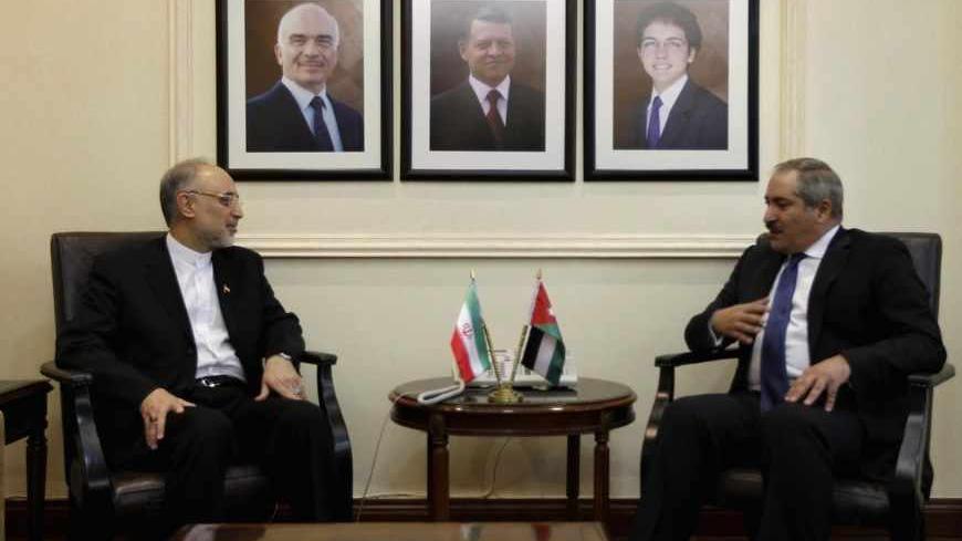 Iran's Foreign Minister Ali Akbar Salehi (L) talks with his Jordanian counterpart Nasser Judeh during their meeting in Amman May 7, 2013. REUTERS/Muhammad Hamed (JORDAN - Tags: POLITICS) - RTXZDG7