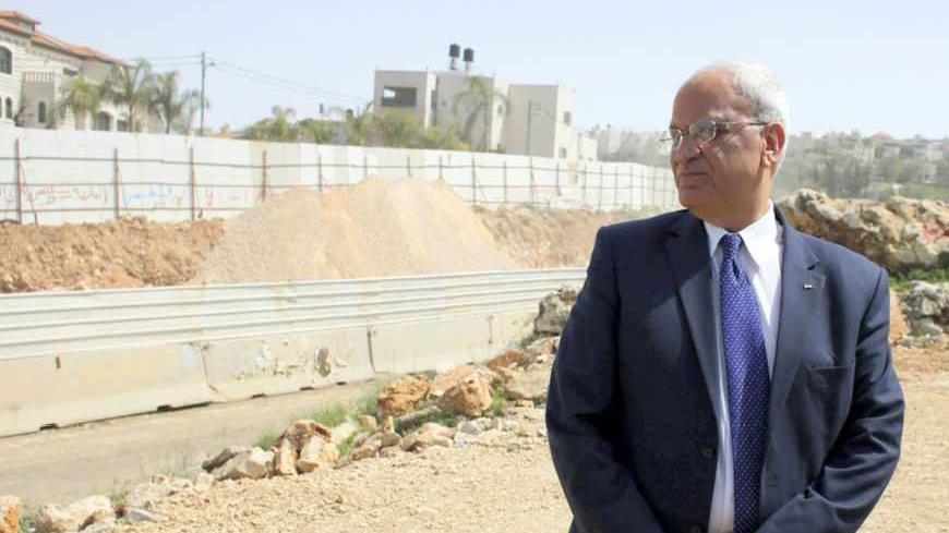 Saeb Erekat, a Palestinian senior politician and chief negotiator stands near a road under construction, which has become the latest focal point of Arab-Israeli discontent, in the Arab neighbourhood of Beit Safafa in Jerusalem March 14, 2013. Israel's Prime Minister Benjamin Netanyahu clinched deals for a coalition government on Thursday reflecting a shift to the centre in Israel and a domestic agenda that has shunted peacemaking with Palestinians to the sidelines. "We hope that this Israeli government will