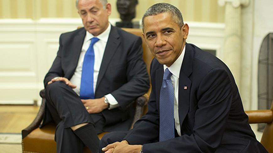 U.S. President Barack Obama meets with Israeli Prime Minister Benjamin Netanyahu in the Oval Office of the White House in Washington, September 30, 2013.      REUTERS/Jason Reed  (UNITED STATES - Tags: POLITICS) - RTR3FG0U