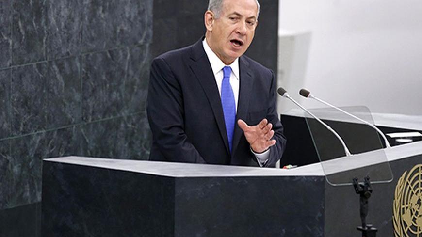 Benjamin Netanyahu, prime minister of Israel, addresses the 68th United Nations General Assembly at the U.N. headquarters in New York, October 1, 2013.   REUTERS/Mike Segar   (UNITED STATES - Tags: POLITICS) - RTR3FHCG