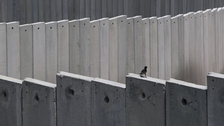 A crow is seen on top of a section of the controversial Israeli barrier next to the Shuafat refugee camp in the West Bank near Jerusalem May 25, 2011. Palestinians and Israelis alike saw little prospect of a fresh start to Middle East peace talks on Wednesday after Israeli Prime Minister Benjamin Netanyahu's keynote speech to Congress. REUTERS/Baz Ratner (JERUSALEM - Tags: POLITICS) - RTR2MVSB