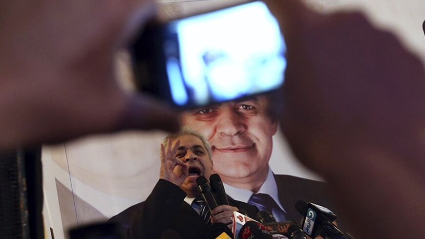 Egypt's leftist presidential candidate Hamdeen Sabahi speaks during a rally in Banha, northwest of Cairo May 7, 2014. Egyptians will vote in presidential elections on May 26 and 27.  REUTERS/Mohamed Abd El Ghany (EGYPT - Tags: POLITICS ELECTIONS) - RTR3O71Q