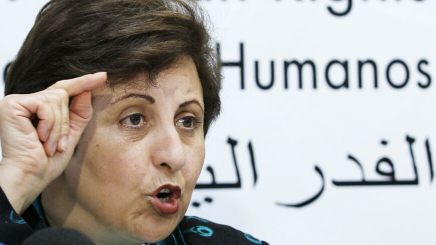 Iran's Nobel Peace Prize Laureate Shirin Ebadi addresses a news conference, on the situation of human rights in Iran, in Brussels September 9, 2010.  REUTERS/Thierry Roge   (BELGIUM - Tags: POLITICS SOCIETY) - RTR2I3U9