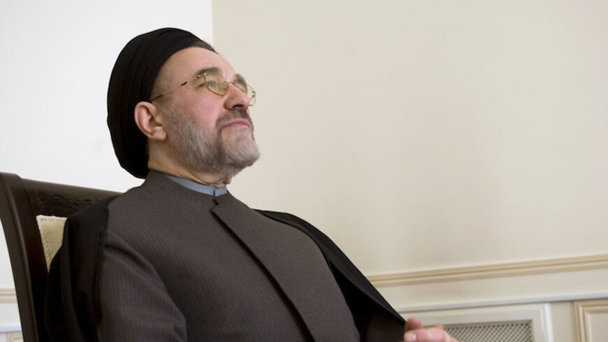 Former Iranian President Mohammad Khatami speaks with Reuters correspondents in Tehran January 22, 2008. Khatami has withdrawn his name as a candidate for the upcoming presidential election. Khatami, who served from 1997 to 2005, oversaw a thawing in Iran's ties with the West. Those relations have since sharply deteriorated under President Mahmoud Ahmadinejad, who is expected to seek a second four-year term.  REUTERS/Caren Firouz/Files (IRAN POLITICS ELECTIONS) - RTXCU5T