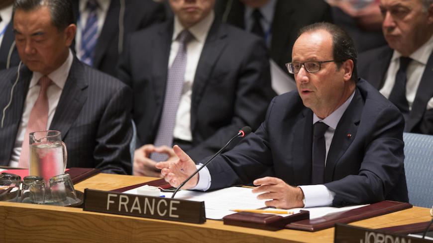 France's President Francois Hollande speaks during the U.N. Security Council meeting in New York September 24, 2014.   REUTERS/Adrees Latif (UNITED STATES - Tags: POLITICS) - RTR47KVC