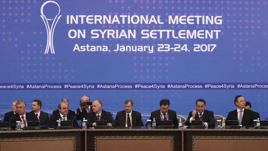 Participants of Syria peace talks attend a meeting in Astana, Kazakhstan January 23, 2017. REUTERS/Mukhtar Kholdorbekov - RTSWWZ1