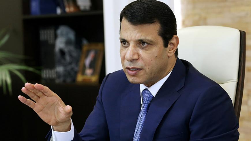 Mohammed Dahlan, a former Fatah security chief, gestures in his office in Abu Dhabi, United Arab Emirates October 18, 2016. Picture taken October 18, 2016. REUTERS/Stringer  - RTX2QI8I