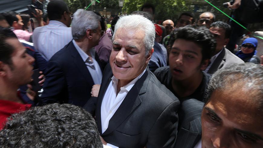 Former presidential candidate and leftist Hamdeen Sabahi is pictured during a protest against restrictions on the press and to demand the release of detained journalists, in front of the Press Syndicate in Cairo, Egypt May 4, 2016. REUTERS/Staff - RTX2CTZB