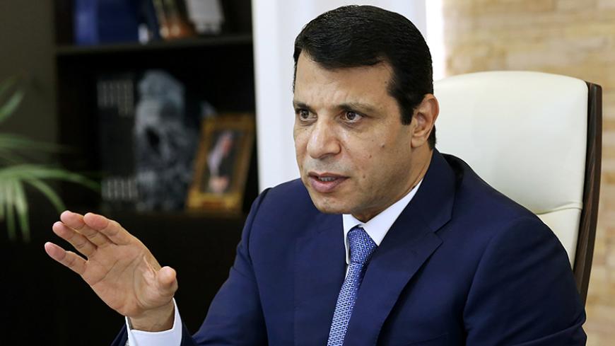 Mohammed Dahlan, a former Fatah security chief, gestures in his office in Abu Dhabi, United Arab Emirates October 18, 2016. Picture taken October 18, 2016. REUTERS/Stringer  - RTX2QI8I