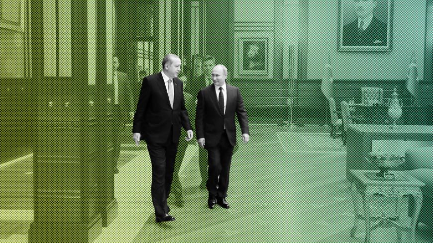 Turkish President Tayyip Erdogan and Russian President Vladimir Putin meet at the Presidential Palace in Ankara, Turkey September 28, 2017. Sputnik/Mikhail Klimentyev/Kremlin via REUTERS ATTENTION EDITORS - THIS IMAGE WAS PROVIDED BY A THIRD PARTY. - RC165B5348C0