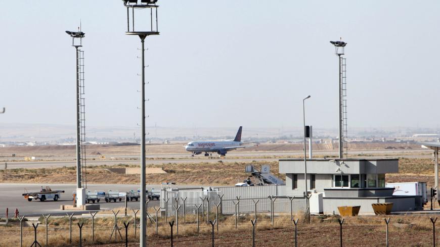 A plane is seen at the Erbil International Airport in Erbil, Iraq September 29, 2017. REUTERS/Azad Lashkari - RC18C8941C40