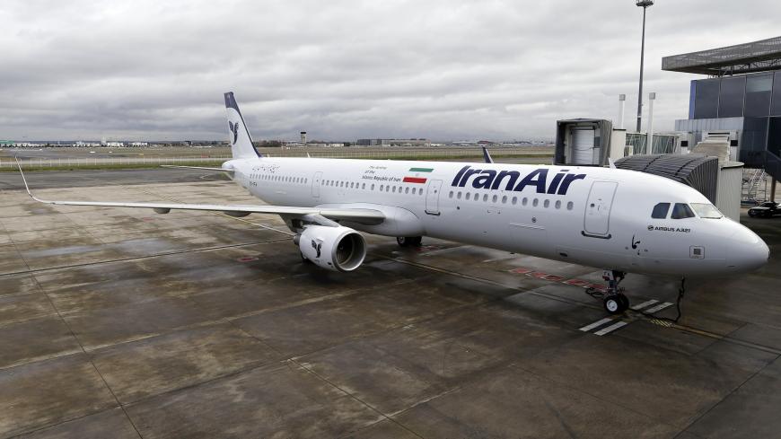 An Airbus A321 painted in IranAir's livery rests on the tarmac as the company takes delivery of the first new Western jet under an international sanctions deal in Colomiers, near Toulouse, France, January 11, 2017.   REUTERS/Regis Duvignau - LR1ED1B13U7DL