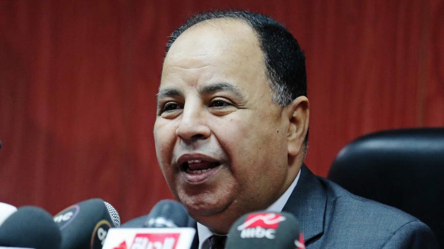 Finance Minister Mohamed Maait speaks during a news conference in Cairo, Egypt July 5, 2018. REUTERS/Mohamed Abd El Ghany - RC1C44D9DA80
