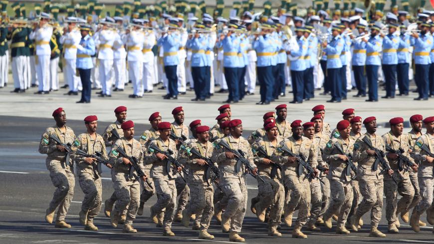 Saudi troops march as they take part in Pakistan Day military parade in Islamabad, Pakistan, March 23, 2017. REUTERS/Faisal Mahmood - RC1CF21EB9E0