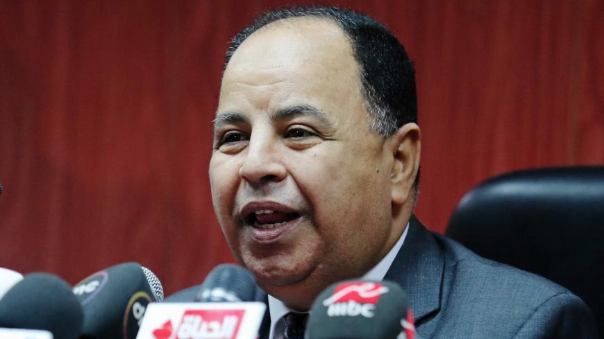 Finance Minister Mohamed Maait speaks during a news conference in Cairo, Egypt July 5, 2018. REUTERS/Mohamed Abd El Ghany - RC1C44D9DA80