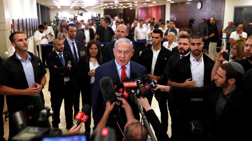 Israeli Prime Minister Benjamin Netanyahu speaks to the media at the Knesset, Israel's parliament, in Jerusalem May 30, 2019. REUTERS/Ronen Zvulun - RC142B896740