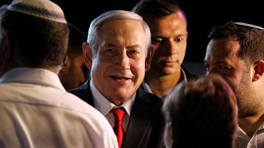 Israeli Prime Minister Benjamin Netanyahu attends event marking 40th anniversary of the establishment of the Shomron Local Council in the Jewish settlement of Revava in the Israeli-occupied West Bank July 10, 2019. REUTERS/Amir Cohen - RC13ACF21AE0