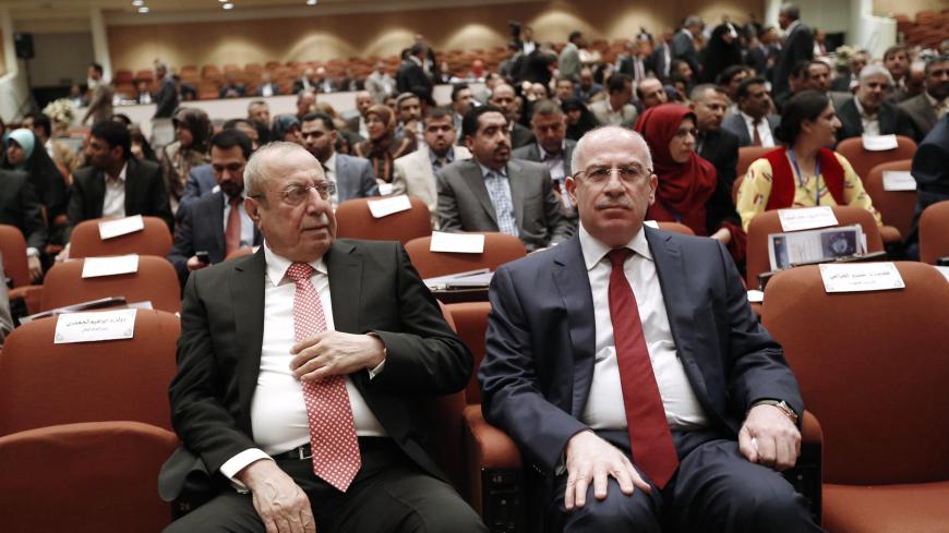 Osama al-Nujaifi (R), speaker of the Iraqi Council of Representatives, and Iraq's Deputy Prime Minister Rose Nuri Shaways sit as they attend a session at the parliament headquarters in Baghdad July 1, 2014. Sunnis and Kurds abandoned the first meeting of Iraq's new parliament on Tuesday after Shi'ites failed to name a prime minister to replace al-Maliki, wrecking hopes that a unity government would be swiftly built to save Iraq from collapse. Parliament is not likely to meet again for at least a week, leavi