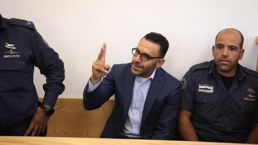 JERUSALEM - OCTOBER 22: Palestinian Authority Jerusalem Governor Adnan Ghaith appears in the Israeli court on October 22, 2018 in Jerusalem. (Photo by Mostafa Alkharouf /Anadolu Agency/Getty Images)