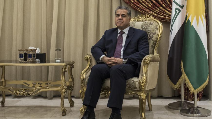ERBIL, IRAQ - SEPTEMBER 30: Falah Mustafa Bakir  a politician from Iraqi Kurdistan and has served as Head of Department of Foreign Relations for Kurdistan Regional Government since 2006 poses for a portrait September 30, 2017 in Erbil, Iraq. (Photo by Younes Mohammad/Getty Images)
