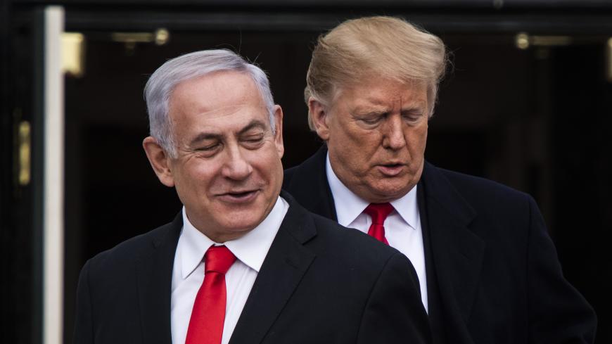 WASHINGTON, DC - MARCH 25 : President Donald J. Trump welcomes Prime Minister of Israel Benjamin Netanyahu to the White House on Monday, March 25, 2019 in Washington, DC. (Photo by Jabin Botsford/The Washington Post via Getty Images)