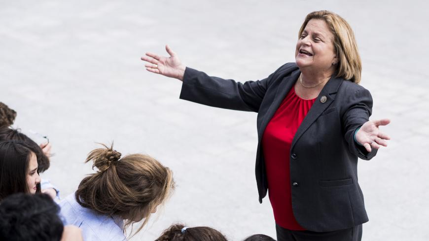 UNITED STATES - MAY 4: Rep. Ileana Ros-Lehtinen, R-Fla., speaks with a school group on the House steps at the Capitol after a series of votes on repeal and replace of Obamacare on Thursday, May 4, 2017. (Photo By Bill Clark/CQ Roll Call)