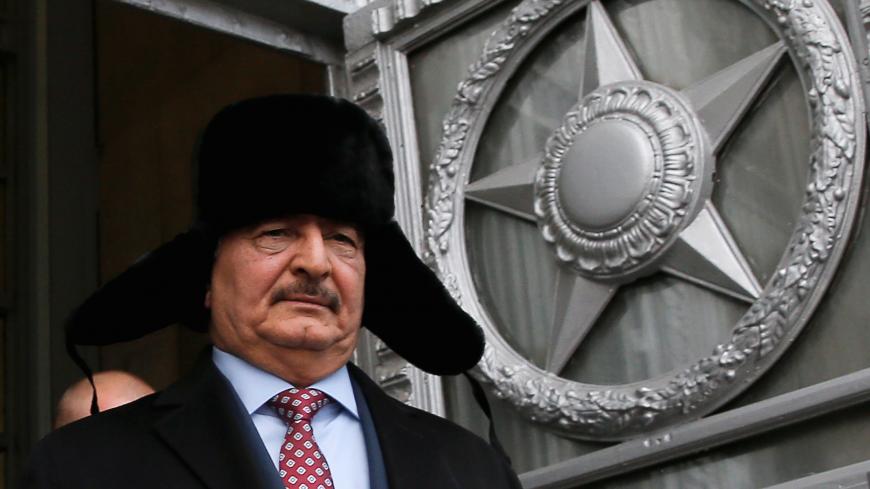 General Khalifa Haftar, commander in the Libyan National Army (LNA), leaves after a meeting with Russian Foreign Minister Sergei Lavrov in Moscow, Russia, November 29, 2016. REUTERS/Maxim Shemetov - RC1CB01F5300
