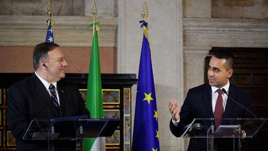 U.S. Secretary of State Mike Pompeo holds a news conference with Italian Foreign Minister Luigi di Maio in Rome, Italy, October 2, 2019. REUTERS/Alberto Lingria - RC1FD9F23680