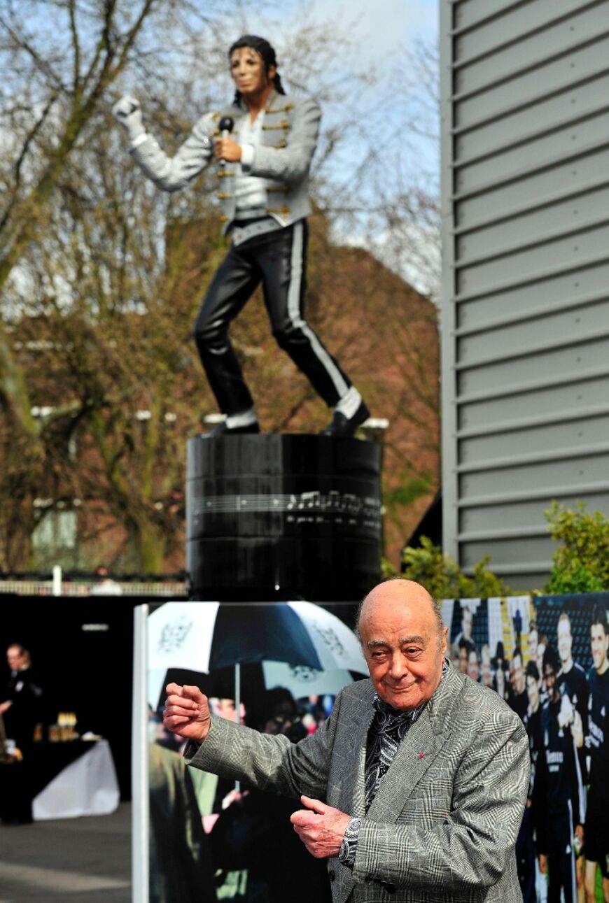 travel Al-Fayed purchased Fulham Football Club and commissioned a statue of pop star Michael Jackson for outdoors its ground