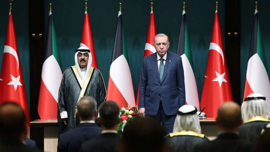 Turkish President Recep Tayyip Erdogan hosted Kuwaiti Emir Sheikh Meshal al-Ahmad al-Sabah in Ankara on May 7. Photo courtesy: The Turkish Presidency 