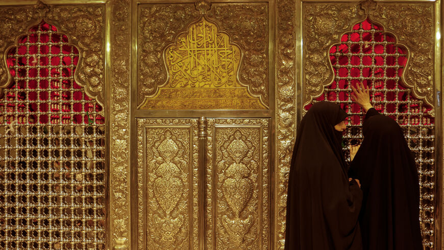 Shi'ite Muslim women visit the shrine of Athib Al-Yamani, known as Safi Safa, ahead of the Shi'ite holy ritual of Arbaeen, in Najaf, Iraq August 3, 2025. REUTERS/Alaa al-Marjani
