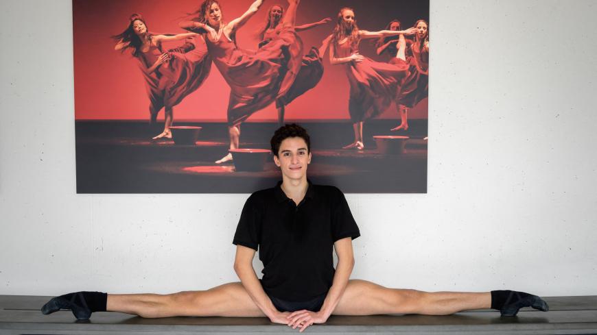 Luca Abdel-Nour poses on March 3, 2021 at Switzerland's Tanz Akademie Zurich