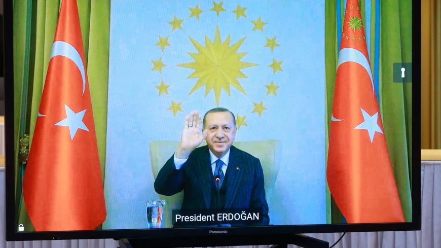 Erdogan seen on video call 