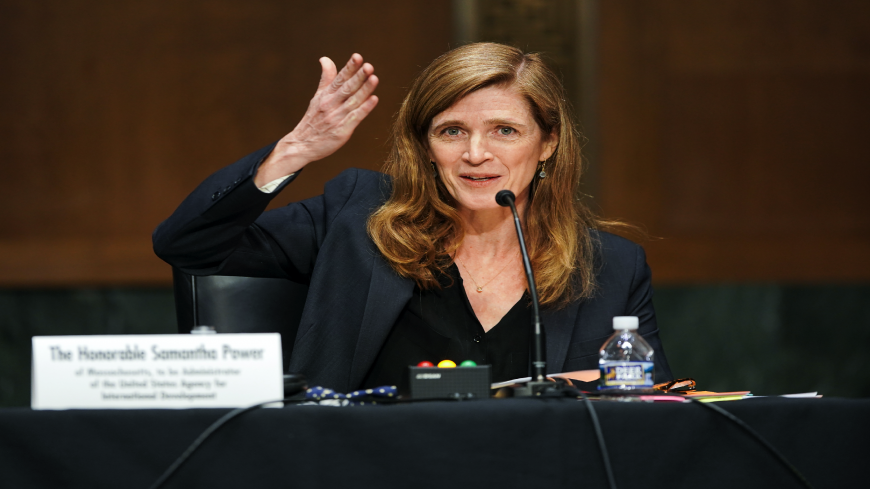 Samantha Power, nominee to be Administrator of the U.S. Agency for International Development, testifies at her confirmation hearing before the Senate Foreign Relations Committee on March 23, 2021 on Capitol Hill in Washington, DC. Power previously served as U.S. Ambassador to the U.N. during the Obama administration. (Photo by Greg Nash-Pool/Getty Images)