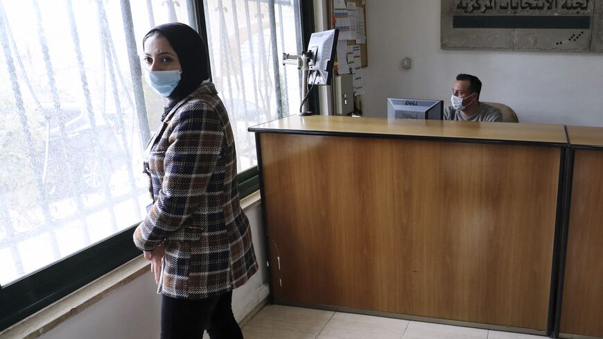 woman in Palestinian elections office